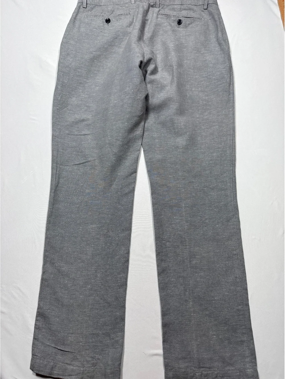 Banana Republic Kentfield Linen Blend Gray Pants Size 34x32